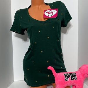 Victoria’s Secret PINK XS S M L 100% Cotton Logo T-shirt V-neck